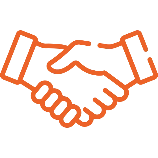 Customer satisfaction handshake icon